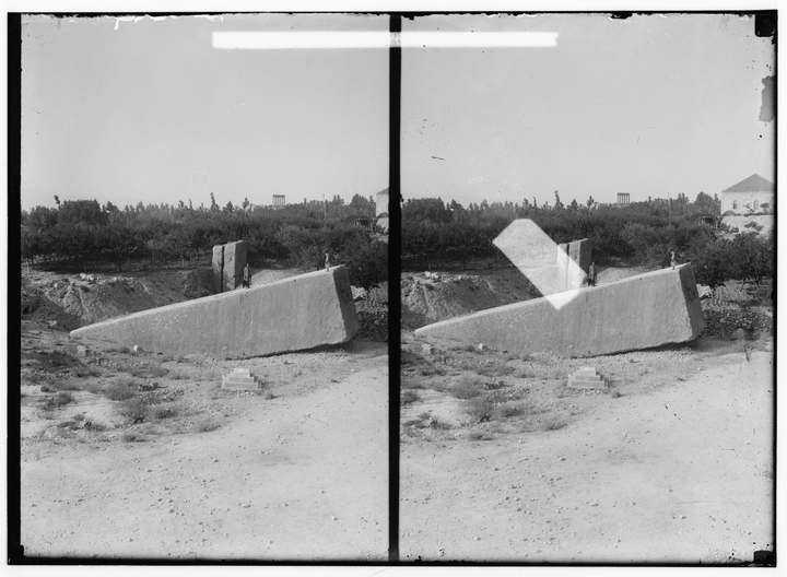 Baalbek, the grand quarry with the great block, c. 1900 (Matson Collection, Library of Congress; stereograph)