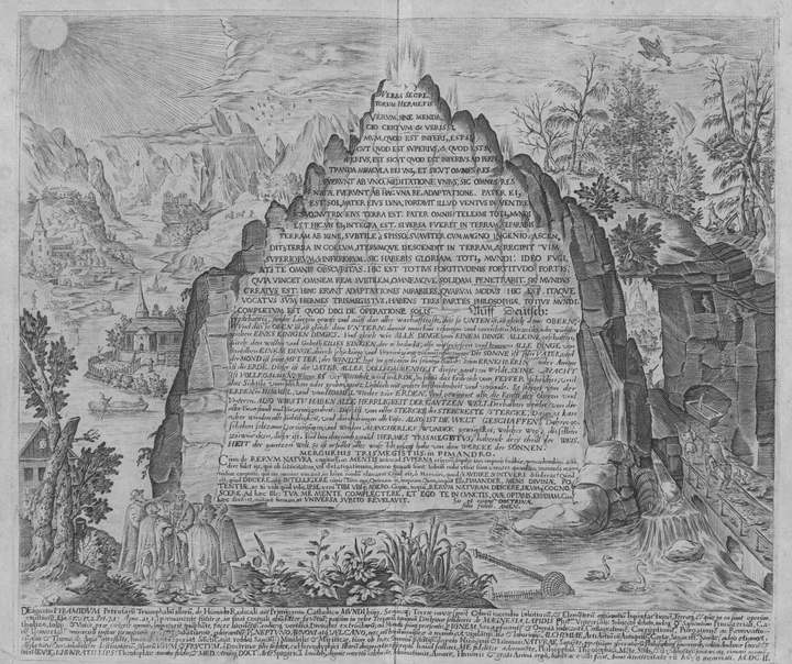 Emerald Tablet plate in Khunrath’s Amphitheatrum Sapientiae Aeternae, Hanau 1609 (plate dated 1606), Houghton Library