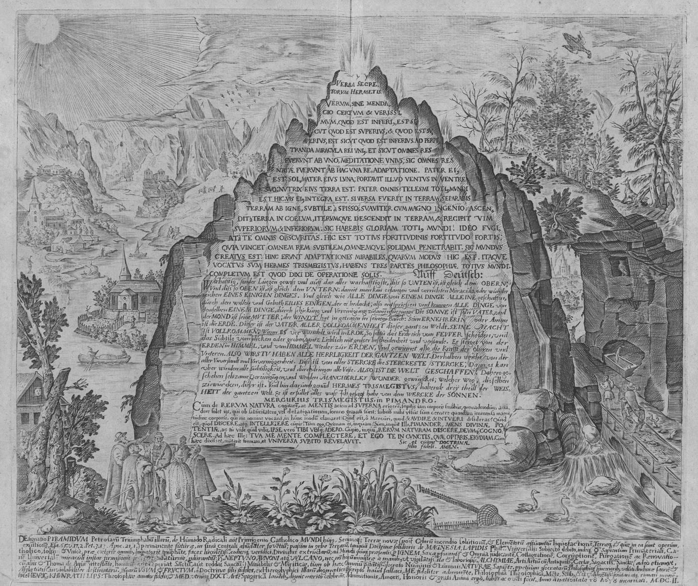 Emerald Tablet plate in Khunrath’s Amphitheatrum Sapientiae Aeternae, Hanau 1609 (plate dated 1606), Houghton Library