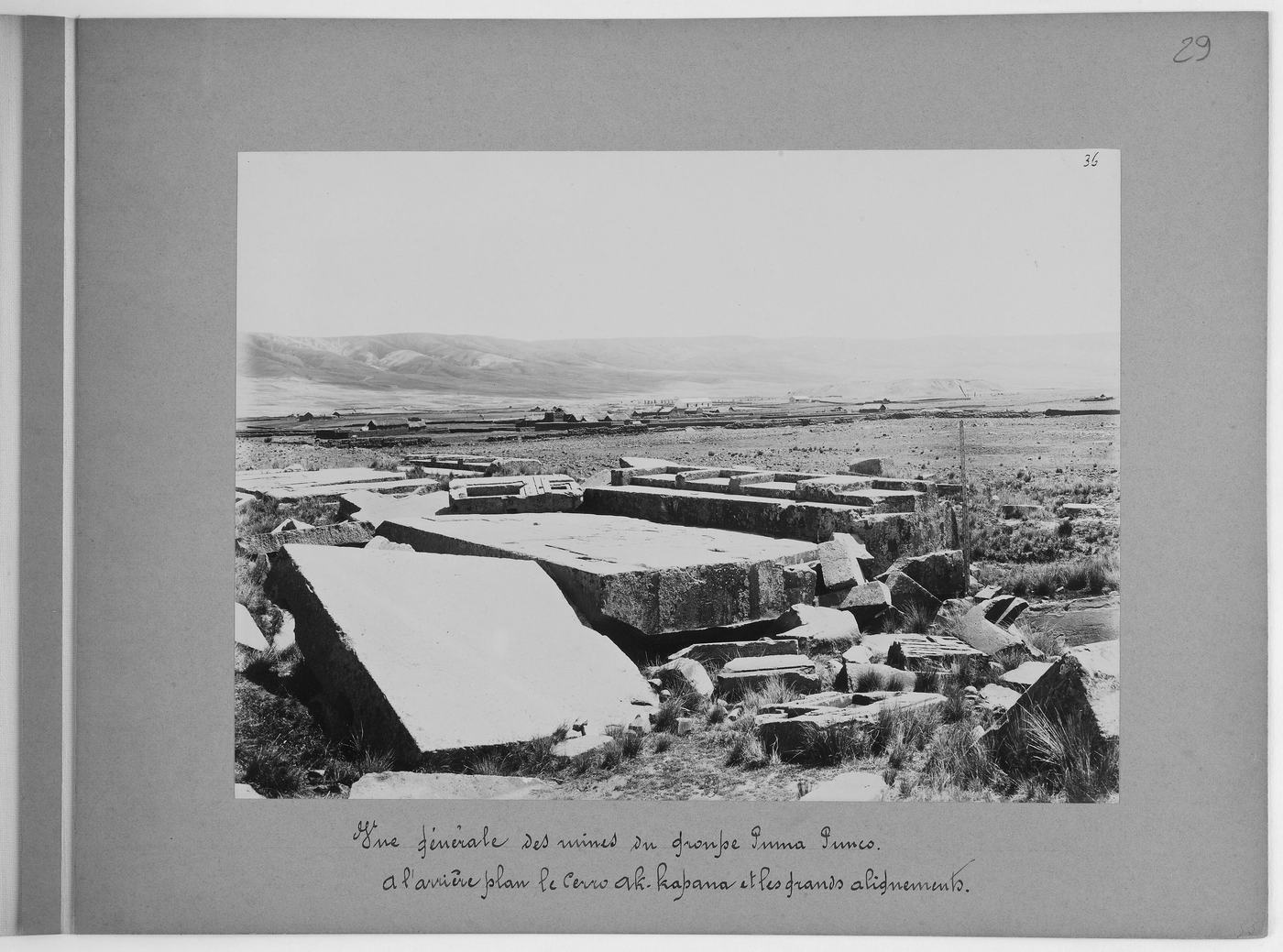 General view of the Puma Punku ruins, 1903 (Créqui-Montfort mission, BnF)