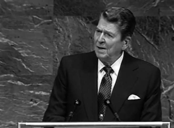 Ronald Reagan addressing the UN General Assembly, 21 September 1987 (Reagan Library, CC BY 3.0)